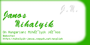 janos mihalyik business card